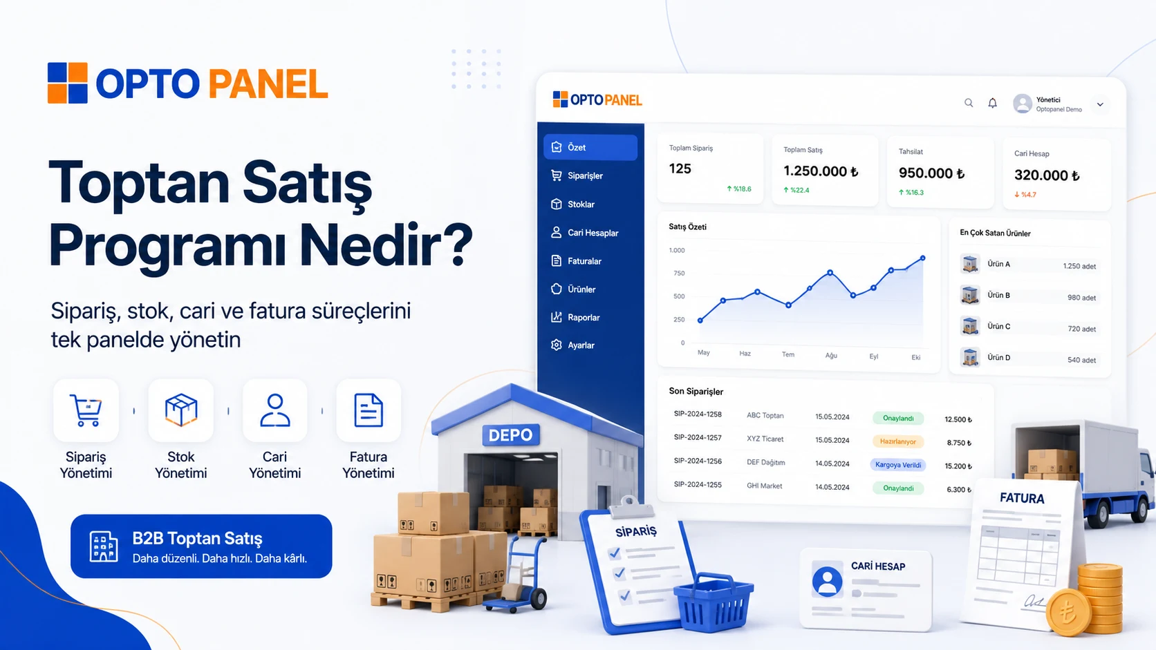 Toptan Satış Programı Nedir? Cari, Çoklu Depo ve B2B Sipariş Yönetimi